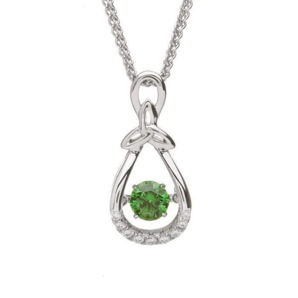 Anhänger Silber Damsha Kollektion Trinity Knot mit grünem Zirkon