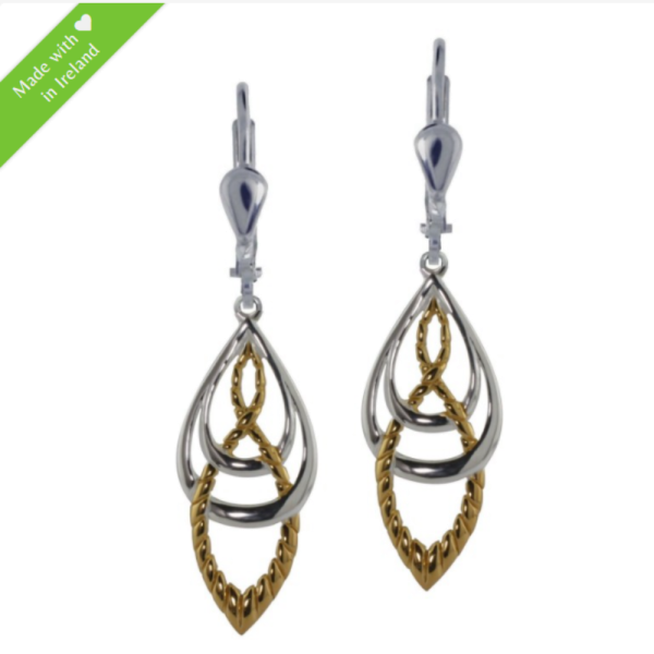 Keltische Knoten Ohrringe mit Gold-Ton Effekt