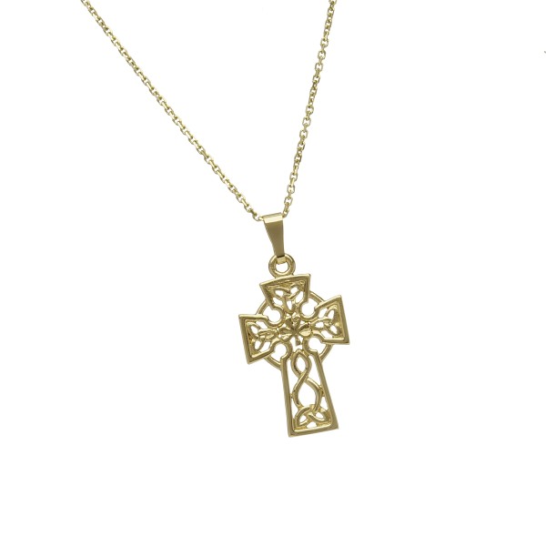 Keltisches Kreuz Kleeblatt mit Kette 10 ct Gold (416). 10 ct. 416 Gold