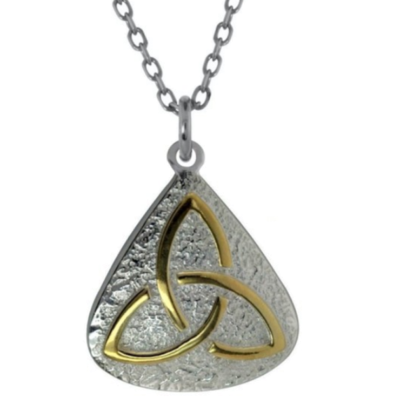 Irische Kette Trinity Knot Silber 925 mit Gold