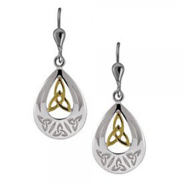 Keltische Ohrringe Silber 925 mit Trinity Knot
