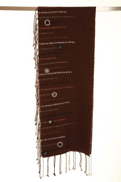 Chocolate handgewebter Schal aus Alpaka