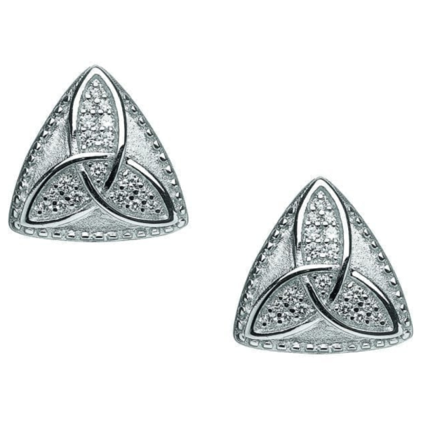 Keltische Ohrringe Trinity Knot Silber 925 mit Zirkon