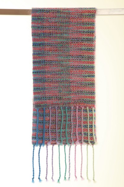 Pastel handgewebter Schal aus Mohair