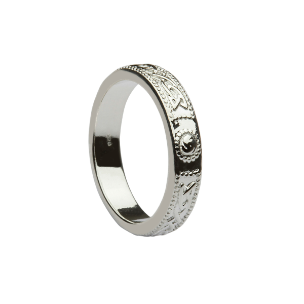 Irischer Krieger Schild Ring aus massivem Silber 925