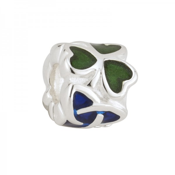 Celtic bead grüner/blauer Trinity Knot emalliert Silber 925