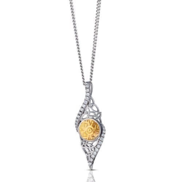Hochwertige Kette aus Silber 925 mit vergoldeter Perle groß
