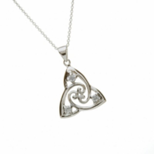 Keltische Kette Trinity Knot Silber mit Zirkon