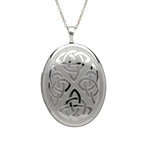 Keltischer ovaler Anhänger aus Silber 925 mit Trinity knot