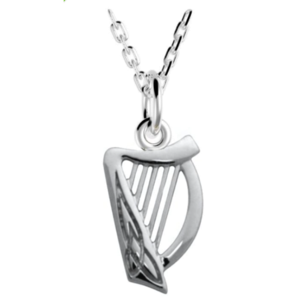 Silberkette irischer Anhänger Harfe Silber 925